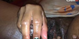 Black girlfriend pov rubbing her wet pussy masturbating