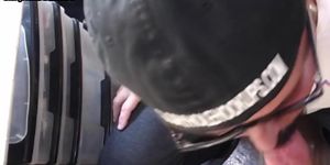 Gloryhole gaydaddy sucks hard dick in amateur closeup BJ