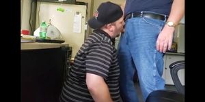 Fat Daddy Trucker Uses Chubby Boy's Mouth as a Dumping Ground