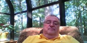 Grandpa Stroking on Webcam