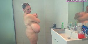 Bbw Nice Saggy Boobs Shower