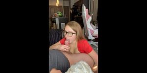 Redhead slut sucks and gets fucked