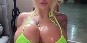 C@Ndy Big Fake Boobs Bikini Bimbo