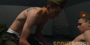 ScoutBoys Austin fucked bareback by twink Jack Andram in tent