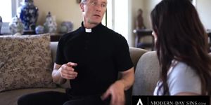 Contemporary Transgressions: Priest Defiles Naive Teen Keira Croft With His Sticky Load After Her Anal Debut!