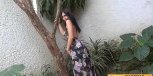 Clueless Hot Colombian Model Auditioning Tape Tight Cunt Wrecked On Camera - Alicia Trece