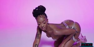 Big booty black MILF stars in a softcore porn video for Playboy