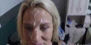 Amateur Cum Facial for My MILF Girl