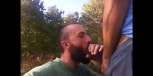 Outdoor Bareback Sex and Blowjob