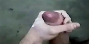 HandJob Fun Outside: Amateur Man Cums Hard!