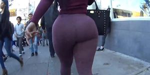 big butt purple spandex