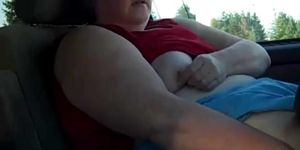 BBW MILF Public Car Masturbation Video