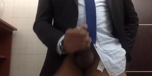 Big-Cock Daddy Strokes at the Office