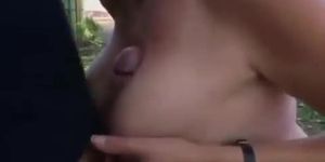 Granny gets fucked in the back yard sexy grandmother