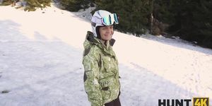 HUNT4K When Husband is Loser Wife Fucks any Skier