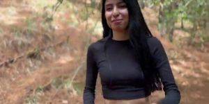 Karol Smith: Hot Mexican Latina Uses Sexy Skills to Get Help in the Woods and Finishes with a Big O