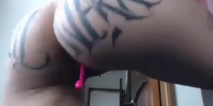 Tattooed Latina MILF on Webcam