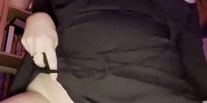 chubby girl rides her dildo pov