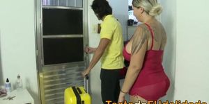 Blonde Wife Caught Cheating with Her Husband's Boss (Aline Souza)