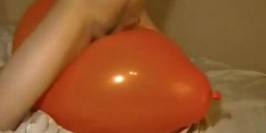 Twink Humping and Cumming on an Inflatable Orange Balloon