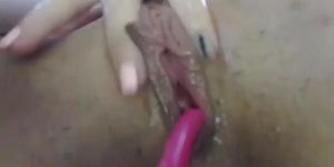 Horny girl masturbating wet pussy
