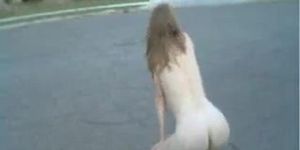 Blonde Naked in the Street