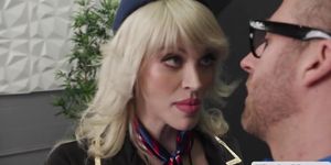 TS flight attendant barebacked by airport guard (Izzy Wilde)