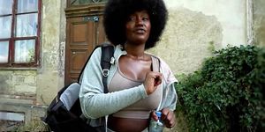 Czech Streets  Quickie with Cute Busty Black Girl