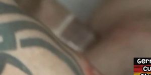 GERMAN CUM PIGZ - Tattooed German stud fucks BFs ass in fetish homemade sex (amateur )