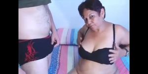 Hispanic Mom Son Webcam
