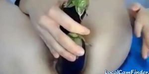 Double Eggplant Anal Amateur Webcam Show