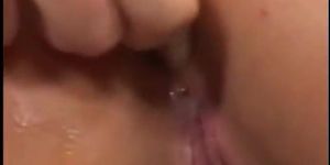 Brunette girl gets anally drilled in close up