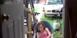 girl masturbates outside the house