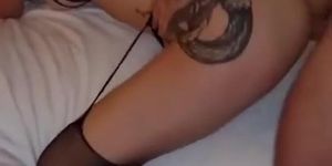 Horny sex wife blonde milf is having fun with another dick while i film her wild sex