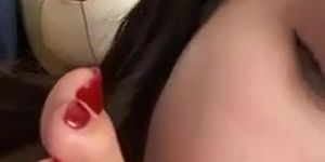 Japanese girl feet licking