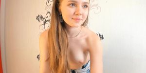Cute girl with oily boobs