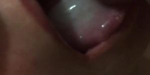 Ukrainian wife swallows cum