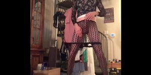 Sissy Crossdresser Plays with Sex Toy