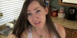 SEXY MOMMY FUCKS SON IN THE KITCHEN IN A HURRY