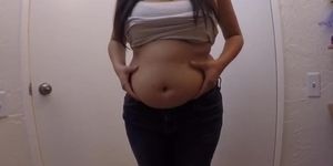 Chubby Asian Showing Off Belly