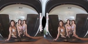 Naughty America - Vacationing college babes, Kylie Rocket, Maddy May, & Maya Woulfe share the big dick of a local boy they just