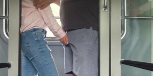 A mysterious girl fondles my junk on the train, then I masturbate in the bathroom.