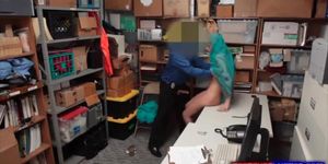 Arab teen thief is cornered in backroom and fucked by security guard (Audrey Charlize)