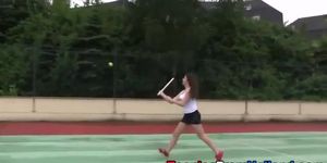 Tiny tennis teen fingered