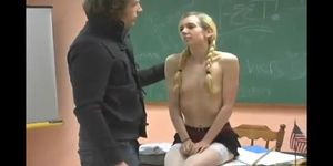 Young Blonde Schoolgirl Fucked and Strangled by Professor