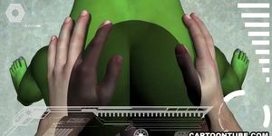 3D Alien has her tits and pussy fucked rough from POV