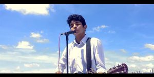 Gay teen boy caught singing on rooftop (Blue Sky)
