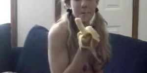 Big Boobs Blonde Babe Eating Banana Food Fetish