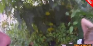 Naughty Anita fucked in the bushes