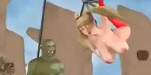 3D Teen Girl And Two Monster Rough Fuck